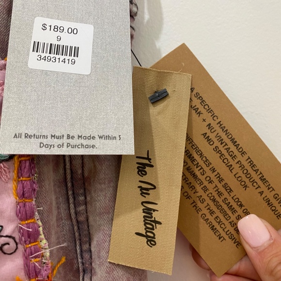 Nu Vintage - Bootcut jeans with patchwork detail in dusty Purple Sz … NWT - Picture 8 of 12